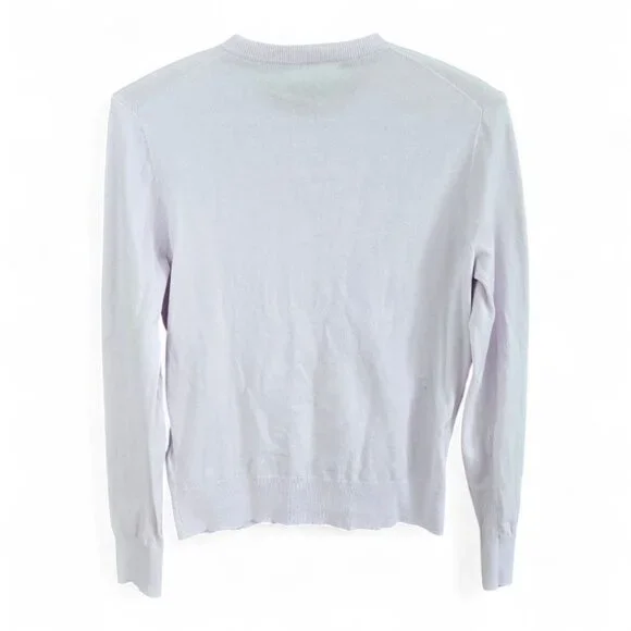 J. Crew Womens Light Purple Button-Up Cardigan Sweater Size M Cotton Crew Neck - Picture 3 of 9